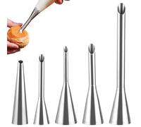 5 Pièces Embout Douille Patisserie,Seringue En Acier Inoxydable, Accessoire De Pâtisserie Professionnel, Adaptée Aux Cupcakes, Choux À La Crème, Beignets Et Autres Desserts