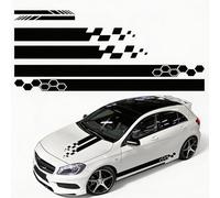 5 pièces en e Car Autocollant de la voiture personnalisée Auto Corps Auto Rear de la vue de la vue de course Sports décalcomanies, Universal Car Tamion DIY Decal Stripe Stickers (Noir)