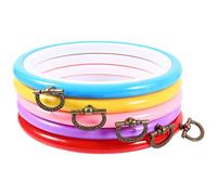 5 Pièces en Plastique Broderie Anneau Cercle Point De Croix Hoop Cerceaux De Broderie Réglable pour Le Bricolage Artisanat d'art À Coudre Et Ornements Suspendus (17CM)