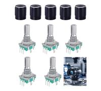 5 Pièces Encodeur Rotatif, Codeur Rotatif EC11 360 Degrés Rotatif, Module avec Interrupteur Intégré et 5 Broches Commande, Potentiomètre Numérique pour Arduino Audio Multimédia Électronique Automobile