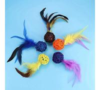 5 Pièces/Ensemble coloré Chat Chaton P Jouer Jouet Balles en Rotin avec Cloche à Plumes et pour Que Votre Animal de Compagnie Puisse Jouer, Les Boîtes sont Robustes