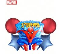 5 pièces Ensemble de ballons de la série Spider-Man officiellement sous licence Marvel. Ballons avec motif d'étoiles et de cercles représentant le personnage cool. Décorations de bouquet de ballons po