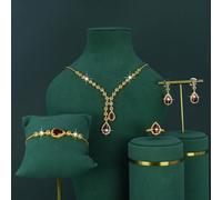 5 pièces Ensemble de bijoux de mariée de style royal de luxe avec design à gland, plaqué or 18 carats. Convient pour le port quotidien et le mariage. Cadeau d'anniversaire de mariage Taille UniqueCuiv