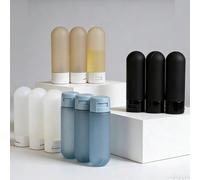 5 pièces Ensemble de bouteilles de toilette de voyage rechargeables et étanches pour shampoing et après-shampoing, sac de toilette portable approuvé par la TSA, essentiels, bouteilles de voyage de 60