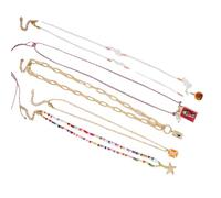 5 pièces ensemble de colliers multicolores sur le thème côtier chaînes de perles artistiques décoration de bijoux de vacances pour les femmes à la mode bijoux de vacances de plage faits à la main