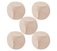 5 Pièces Ensemble De Dés En Bois, Dés En Bois Vierges, Cubes De Dés Vierges, Dés À Coins Ronds À Six Faces Pour Le Bricolage, L'art Et L'artisanat, Puzzles, Numéros, Accessoires De Jeu,2 CM