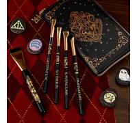 5 pièces Ensemble de pinceaux avec logo avec 4 pièces d'éponges de maquillage, ensemble complet de pinceaux de maquillage (avec sac), cadeaux, Saint-Valentin, rentrée des classes Fibre synthétique