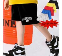 5 pièces Ensemble de shorts imprimés de lettres pour jeunes garçons - Escapade, Vacances, Voyage, Détente, Bronzage, Été 6Y,7Y,4Y,5YBlocs de couleur,Lettres,UnicolorePolyester