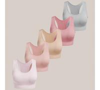5 pièces Ensemble de soutien-gorge sans couture dos nu à la mode, peut être porté comme vêtement extérieur L,M,SBlocs de couleurÉtoffe