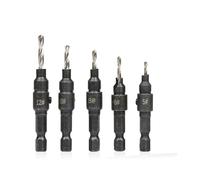 5 pièces/ensemble foret à fraiser TiN enduit bois ensemble for vis taille #5#6#8#10#12 avec une clé outils de travail du(6pcs Silver)