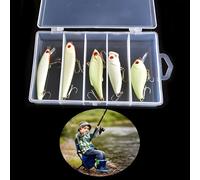 5 Pièces/Ensemble Lueur Dans La Nuit Sombre Pêche Leurre Appât Kit Vib Popper Manivelle Minnow Crayon Lumineux Artificiel Appât Avec Boîte À Leurre