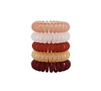 5 pièces/ensemble mode mat solide fil de téléphone élastique bandeau de cheveux givré spirale cordon élastique cheveux cravate extensible bandeau(Color2mid)