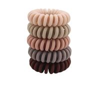 5 pièces/ensemble mode mat solide fil de téléphone élastique bandeau de cheveux givré spirale cordon élastique cheveux cravate extensible bandeau(Color1mid)