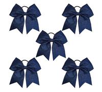 5 pièces/ensemble nœuds de joie solide élastique fait à la main for l'école collège Cheerleading chapeaux accessoires cheveux Pour Pom-Pom(Color 2)