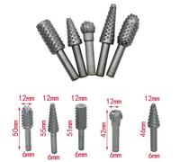 5 Pièces/Ensemble Outils Électriques Râpe À Bois Ciseau En Forme De Rotation En Relief Tête De Meulage Outil Électrique Gravure Modèle Fraise