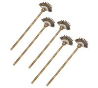 5 Pièces Épingle à Cheveux Chinoise Rétro, Style Éventail | Accessoire Marron, Fête et Soirée Style Ancien, pour Fille ou Amie, Simple, Chic et Unique