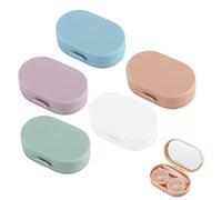 5 pièces Étui de Lentilles de Contact Boite de Lentilles de Contact de Voyage Mini Supports Lentilles Contact Portable Boite à Lentilles avec Mirroir Pincette Bâton pour Voyager à l'Extérieur