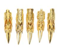 5 Pièces Faux Ongles Or en PP, Accessoire de Costume | Doigt Décoratif, Bout des Doigts du Costume, Usage Maquillage, Effet Doré, pour Farces