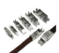 5 pièces Fermoirs à sertir en acier inoxydable pour bracelets en cuir et silicone, pour la création de bijoux et de boucles à lacets.