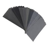 5 Pièces Feuilles de Papier Abrasif 9x3,6 Pouces, Kit Sec Humide | Carbure de Silicium, Support Kraft, Résistance à Déchirure, Anti-obstruction, pour Pierre Artificielle et Couleur Aléatoire