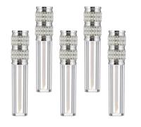 5 Pièces Flacon de Rouge à Lèvres Vide 5ml en Abs | Format Compact pour Voyage D'affaires, Usage Quotidien, Finition Soignée, Coloris Argenté, DIY Lèvres