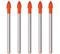 5 Pièces forets,Meche Carrelage,Forets 6mm,Verre Ceramic Tile Forets,Foret Carrelage,pour verre,carrelage en céramique,plastique,aluminium,marbre,miroirs, béton,bois