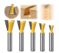 5 Pièces Fraise Defonceuse Queue D'aronde 8mm, Fraise a Surfacer en Carbure de Tungstène, Fraises à Rainurer pour Défonceuses 1/4" 1/2" 3/8" 5/8" 3/4", pour Travail du Boi (5 Pièces)
