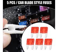 5 Pièces Fusibles Lame de Voiture Universels APM/ATM 10AMP - Protection contre les Courts-Circuits - Voiture, Bateau, Camion, SUV, Camping-Car - Plastique Métal Rouge
