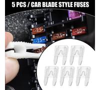 5 Pièces Fusibles Lame de Voiture Universels APM/ATM 25AMP - Protection contre les Courts-Circuits - Voiture, Bateau, Camion, SUV, Camping-Car - Plastique Métal Blanc