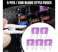 5 Pièces Fusibles Lame de Voiture Universels APM/ATM 3AMP - Protection contre les Courts-Circuits - Voiture, Bateau, Camion, SUV, Camping-Car - Plastique Métal Violet