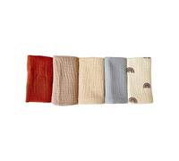 5 pièces, gants de toilette doux et respirants pour bébé, serviette de bain pour nouveau-nés pour peau sensible, chiffons à rots multi-usages 25x25cm Cotton Infant Bath Towel