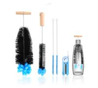 5 Pièces Goupillons Bouteille 35 cm, Compatible Bouteilles en Verre, Gourde & Bouteilles Étroitures，Goupillon Gourde Brosse Bouteille - Nettoyage Profond sans Rayures, Séchage Rapide, Poign