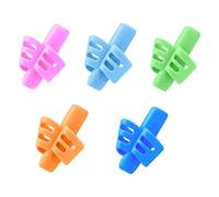 5 Pièces Guide Doigts Ecriture, Gripps Aide Ecriture Enfant, Pencil Grips for Kids, Guide Doigt Silicone Pour Adulte (Orange/Vert/Rose/Bleu Clair/Bleu Foncé)
