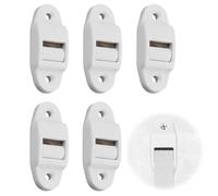 5 Pièces Guides 14 mm pour Mini Sangle Volet Roulant, Galet de Guidage Jusqu'à 14 mm Largeur, Joint à Brosse et Galet de Guidage Sangle, Espacement des Trous 40 mm, Blanc