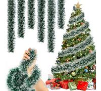 5 Pièces Guirlande de Noël pour Sapin, 2m Guirlandes Tinsel Noël, Guirlande Tinsel Métallique, Décoration de Guirlandes Noel, pour Mariage Anniversaire Murs Fenêtres Sapin Decoration Noëls (Vert)