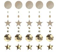 5 Pièces Guirlande Etoiles et Rond Circle Or Decoration Nouvel an, Guirlandes Déco Anniversaire pour anniversaire, mariage, Noël, fête