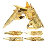 5 Pièces Halloween Bagues D'ongles Bout du Doigt PP Or pour Pranks | Accessoire de Fête, Effet Créatif pour Performances, Usage Multiple, Matière Confortable, Style Doré