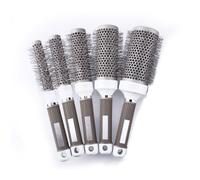 5 Pieces Haute Temperature Resistant En Ceramique Fer Rond Peigne À Cheveux Outil De Coiffure Massage Modere Des Dents De Peigne En Nylon Doux