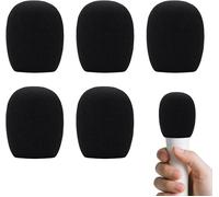 5 Pièces Housse De Microphone En Mousse Epaisse,Mousse Micro Anti Bruit,Bonnette Micro En Mousse,Mousse Micro,Pour Ktv,Performance Scène,Activités Extérieures,Blue Yeti,Yeti Pro,Shure(Noir)