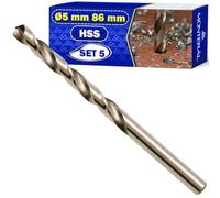 5 Pièces HSS Foret Metal Ø5mm 86mm en Acier Trempé M35 5% Cobalt | Meche Metal Utilisé pour Fer l’Acier Métaux Non Ferreux - MONTERAL