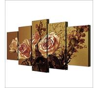 5 Pieces Impression Sur Toile Intissee, Roses Anciennes Tableaux Decoration Murale Hd Affiche Pour Le Salon Mur Art Affiche Galerie, 200×100 Cm Affiche De Photo D'Art De Mur D'Hôtel De Burea -2K9E-Z8K