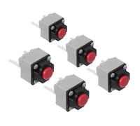 5 Pièces Interrupteur Silencieux Micro 6x6x7,3 CM | Opération Ultra Silencieuse, Cuivre Plaqué Argenté, pour Souris et Télécommandes, Bureaux et Salles D'étude