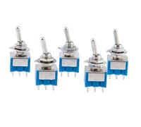 5 pièces interrupteurs à bascule, interrupteur à levier miniature unipolaire Double jet ON-OFF-ON/ON-ON 120V 1/4 pouces montage/212(MTS-102)