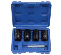 5 Pièces Jeu de Extracteur d'écrou de Boulon à Percussion 17mm 19mm 21mm 22mm Outil d'extraction de Boulon d'écrou en Métal avec Tige et Boîte de Rangement, Jeu de Douilles d'extracteur d'écrou