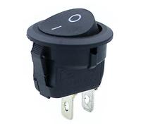 5 pièces KCD1 rond carré bateau interrupteur à bascule noir rouge 2 broches SPST marche-arrêt AC 6A 250V/10A 125V bouton interrupteur interrupteur industriel (Color : Black F)