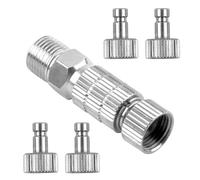 5 Pièces Kit d'Adaptateurs pour Aérographe, Raccords Mâles-Femelles Universels 1/8", Adaptateur d'aérographe Raccord rapide pour aérographe,Connecteurs Rapides en Métal pour Tuyau d'Air