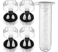 5 Pièces Kit de Crocs de Vampire 4 Tailles Crocs Personnalisés Dents de Vampire Faux Dentiers avec 1 Tube Adhésif de Granules de Dents pour Partie Cosplay Crocs de Fête Halloween
