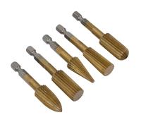5 Pièces Kit de Lime Rotative, Poignée Hexagonale 6,35 MM | Finition de Moules Cnc et Machines Acier, pour Modèles Résine et Marbre, Lot de Cinq Formes