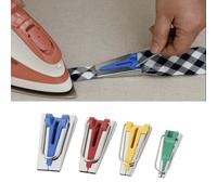 5 pièces Kit d'outils de matelassage, outil professionnel portable de fabrication de biais pour la réalisation rapide de tissus matelassés avec ruban de reliure presse 1 fabricant de ruban vert/6 mm,1