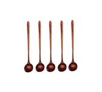 5 Pieces Kitehn Wood Spoons Long Handle Spoons Wood Spoon Kitchen Spoons Kitchen Tools